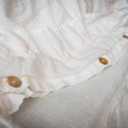 Luxury Linen Duvet Cover White With Pink Ruffles, Shabby Chic Bedding - thumbnail 3