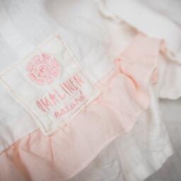 Luxury Linen Duvet Cover White With Pink Ruffles, Shabby Chic Bedding - thumbnail 4