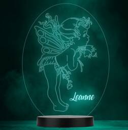 Fairy Cherub Flower Personalised Gift Colour Changing Led Lamp Night Light