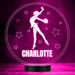 Girl Gymnast Pose Stars Fitness Gymnastics Fan Led Colour Night Light