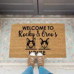 Cat Doormat - Add Your To A Welcome Funny Rug With On It Mom Gift Custom Mat - thumbnail 1