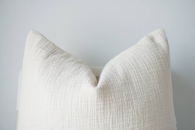 Neutral White Hemp Hand Woven Pillow Cover - image 1