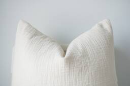 Neutral White Hemp Hand Woven Pillow Cover - thumbnail 1