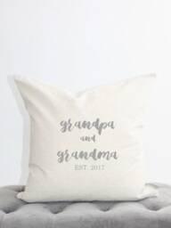 Grandma & Grandpa Est Pillow Cover, Grandparents Pregnancy Announcement, Gifts, Gift - thumbnail 1