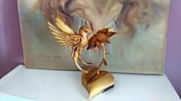 Wooden Sculpture, Hummingbird Colibri Bird, Flower, Heart, Bird, Bird Love Gift, Nature, Unique Gift, Handmade Gift - thumbnail 1