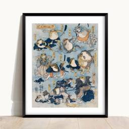 Japanese Frog Print Vintage Oriental Art Poster - thumbnail 2
