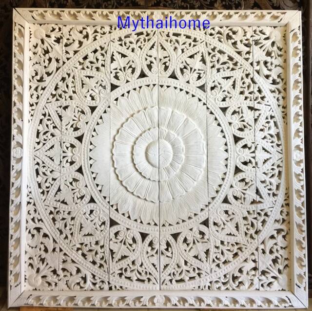 Bohemian Large White Thick King Bed Headboard 72 - image 1