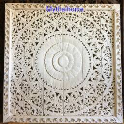 Bohemian Large White Thick King Bed Headboard 72 - thumbnail 1