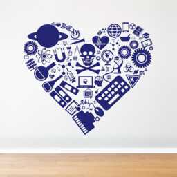 Science Heart Vinyl Wall Decal Classroom Decor, 1843 - thumbnail 2