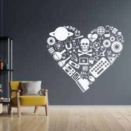 Science Heart Vinyl Wall Decal Classroom Decor, 1843 - thumbnail 3