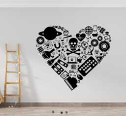 Science Heart Vinyl Wall Decal Classroom Decor, 1843 - thumbnail 1