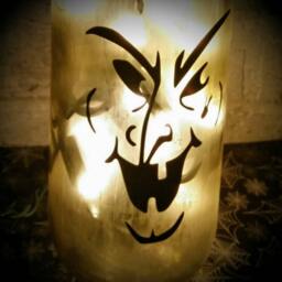 Witch Wine Bottle Lamp, Halloween Light, Decoration, Fall Decoration - thumbnail 1