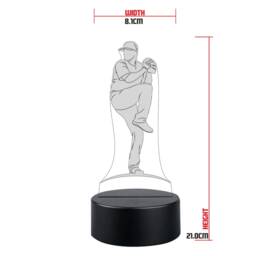 Personalised Baseball Pitcher Led Night Light Sports Gift - thumbnail 2