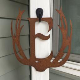 Metal Monogram Antler Wall Hanging - thumbnail 2