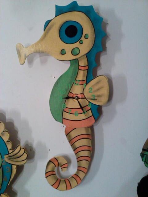 Sea Horse Children's Pendulum Wall Clock For Child's Bedroom Or Nursery