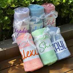 Personalized Turkish Beach Towel, Bachelorette Party Favor, Gift, Bridesmaid Gifts, Gift For Her, Wedding Girls Trip