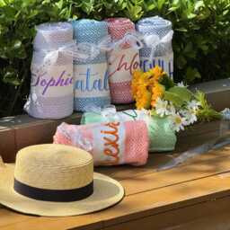 Personalized Turkish Beach Towel, Bachelorette Party Favor, Gift, Bridesmaid Gifts, Gift For Her, Wedding Girls Trip - thumbnail 2