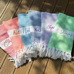 Personalized Turkish Beach Towel, Bachelorette Party Favor, Gift, Bridesmaid Gifts, Gift For Her, Wedding Girls Trip - thumbnail 3