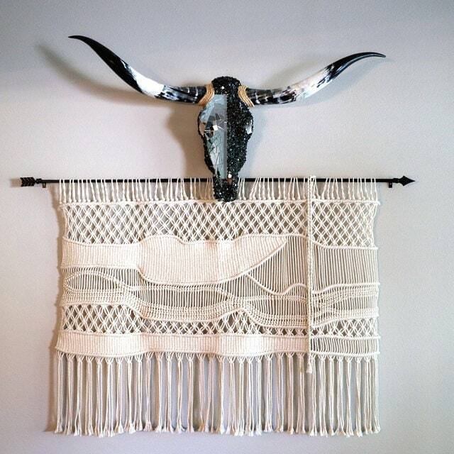 Macrame Headboard, Macrame Wall Hanging, Bedroom Tapestry, Earthy Tones Home Decor - image 1