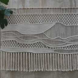 Macrame Headboard, Macrame Wall Hanging, Bedroom Tapestry, Earthy Tones Home Decor - thumbnail 4