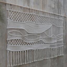 Macrame Headboard, Macrame Wall Hanging, Bedroom Tapestry, Earthy Tones Home Decor - thumbnail 3