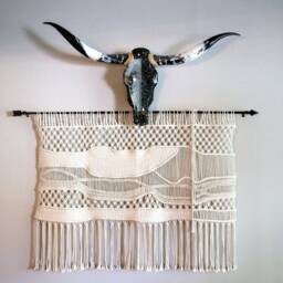 Macrame Headboard, Macrame Wall Hanging, Bedroom Tapestry, Earthy Tones Home Decor