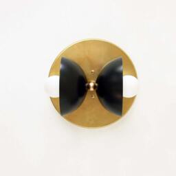 Double Wall Brass Sconce Lamp Light Fixture Bedroom Bedside Black Gold Lighting - thumbnail 2