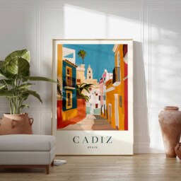 C??diz Travel Poster Spain Wall Art, Mediterranean Decor - thumbnail 2