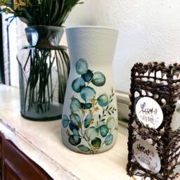 Green Eucalyptus Flower Vase, Gifts, Glass Decorations, Home Decor, Nature Decor - thumbnail 1