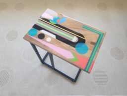 Handmade Epoxy Resin C Table Colorful Wooden Laptop Stand