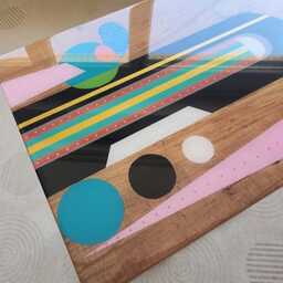 Handmade Epoxy Resin C Table Colorful Wooden Laptop Stand - thumbnail 3