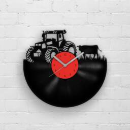 Farm Tractor Vinyl Clock For Farmer - Gift Idea Men Tractor's Silhouette Rustic Wall Decor Farmhouse Animal Lovers - thumbnail 2