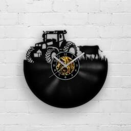 Farm Tractor Vinyl Record Wall Clock - Gift Idea For Men Tractor's Silhouette Rustic Decor Farmhouse Farmers