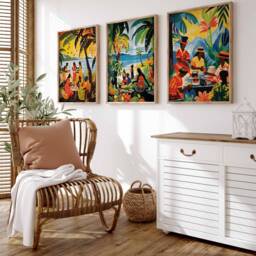 Set Of 3 Jamaica Travel Posters, Caribbean Print, Tropical Jamaican Wall Art, Decor, Art - thumbnail 4