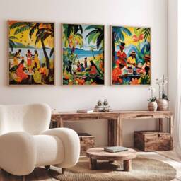 Set Of 3 Jamaica Travel Posters, Caribbean Print, Tropical Jamaican Wall Art, Decor, Art - thumbnail 2