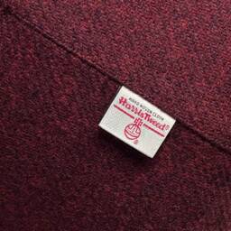 Harris Tweed Claret Footstool With Steel Hairpin Legs - thumbnail 2