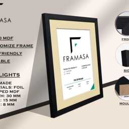A1, A2, A3, A4, 10x8, 12x10, Handmade Black & White Photo Frame Oak Wall Art With Mount Modern Picture Frames Gallery Wall Set - thumbnail 2