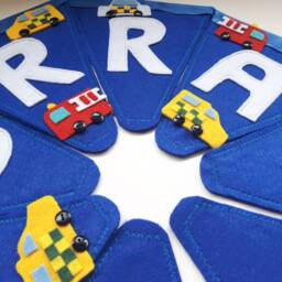 Emergency Vehicle Bunting Bedroom Decor Boy Nursery Cars Rescue Vehicles Transport Garland Banner - thumbnail 3