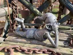 Resin Lying Thinking Pixie Garden Ornament - thumbnail 1