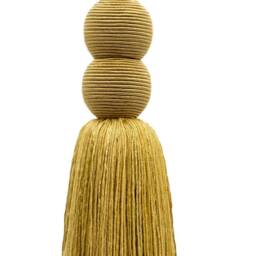 "Antique Double Ball Head Tassel Tiebacks, 9 1/2"" - 24cm, 30" - thumbnail 2