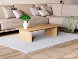 Modern Coffee Table - Rectangular Coffee Table Wooden Unique Low Oak Wood - thumbnail 1