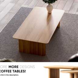 Modern Coffee Table - Rectangular Coffee Table Wooden Unique Low Oak Wood - thumbnail 4