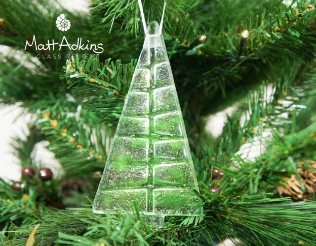 2 To 6 Medium Lime Green Trees, Hanging Christmas Decoration, 12cm/3 3/4 - image 1