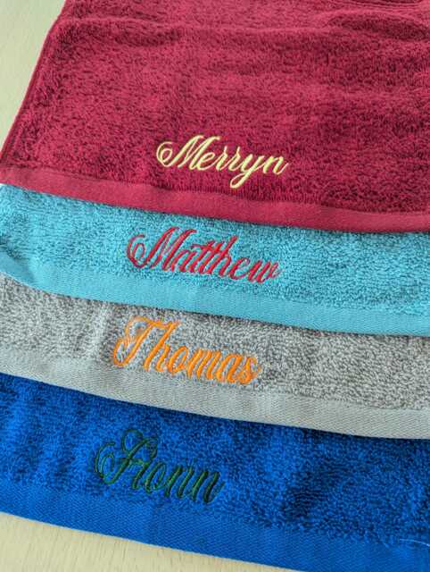Personalised Embroidered Cotton Face Cloth - Custom Name Flannel - image 1