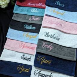 Personalised Embroidered Cotton Face Cloth - Custom Name Flannel - thumbnail 2