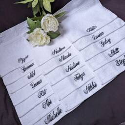 Personalised Embroidered Cotton Face Cloth - Custom Name Flannel - thumbnail 4
