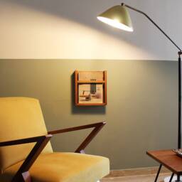 Wood Wall Mounted Magazine Rack. Mid Century Holder. Wall Bookshelf. Newspaper Agnese - thumbnail 3