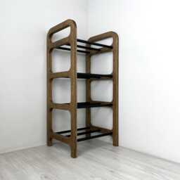 Wood Corner Shoe Rack Small Space Entryway Organizer - thumbnail 3