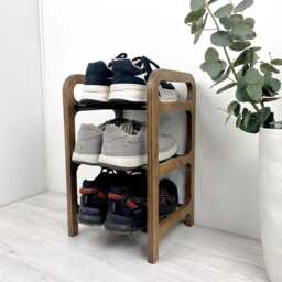 Wood Corner Shoe Rack Small Space Entryway Organizer - thumbnail 4