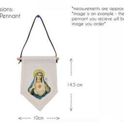st Philomena Catholic Banner - Patron Saint Of Youth Religious Linen Wall Hanging Baptism Or Communion Gift Wonder Worker - thumbnail 2